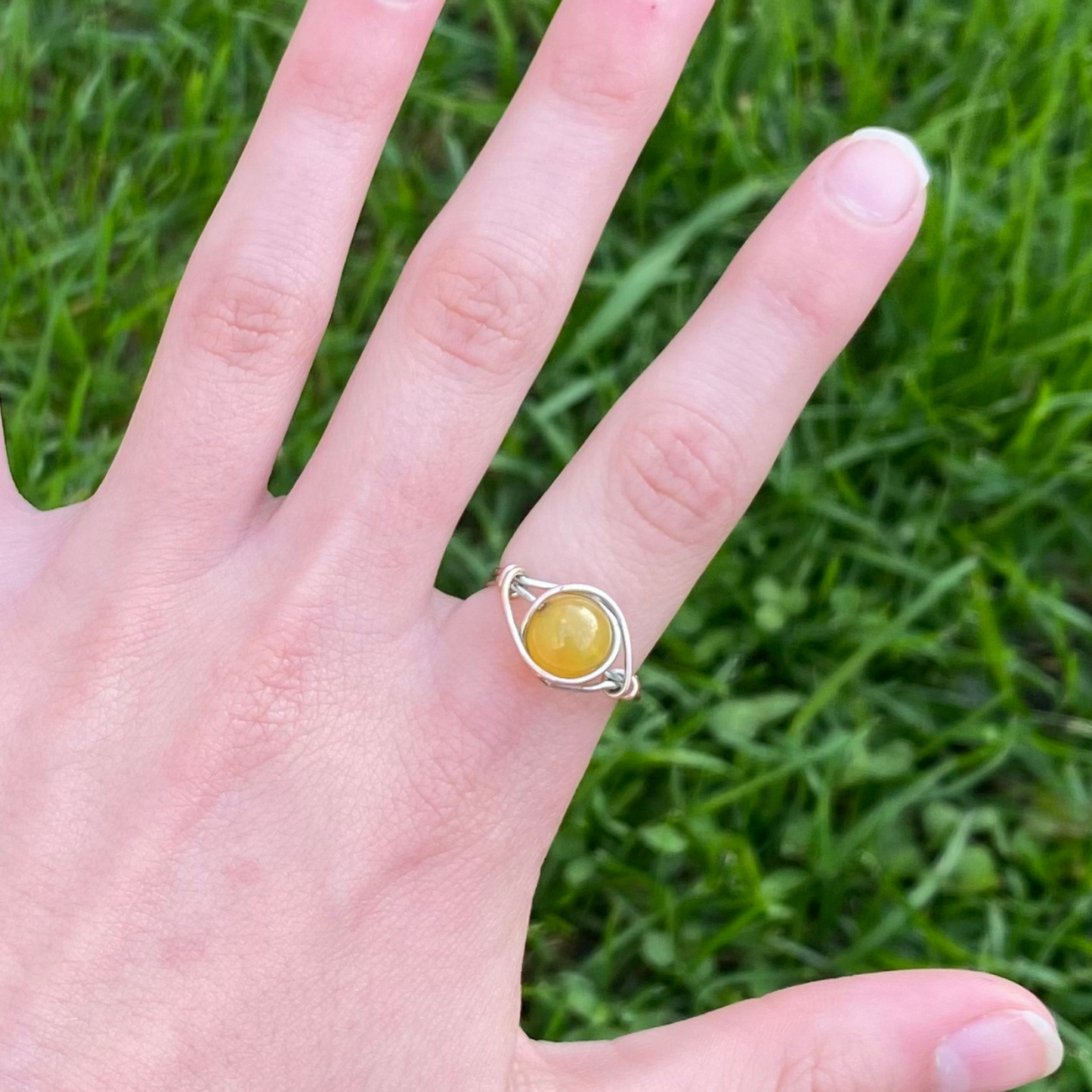Yellow Agate Ring