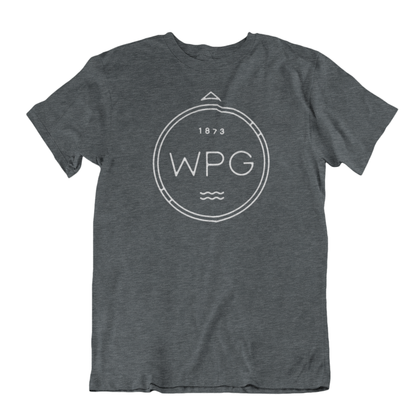 WPG Compass Tee | White on Heather Charcoal