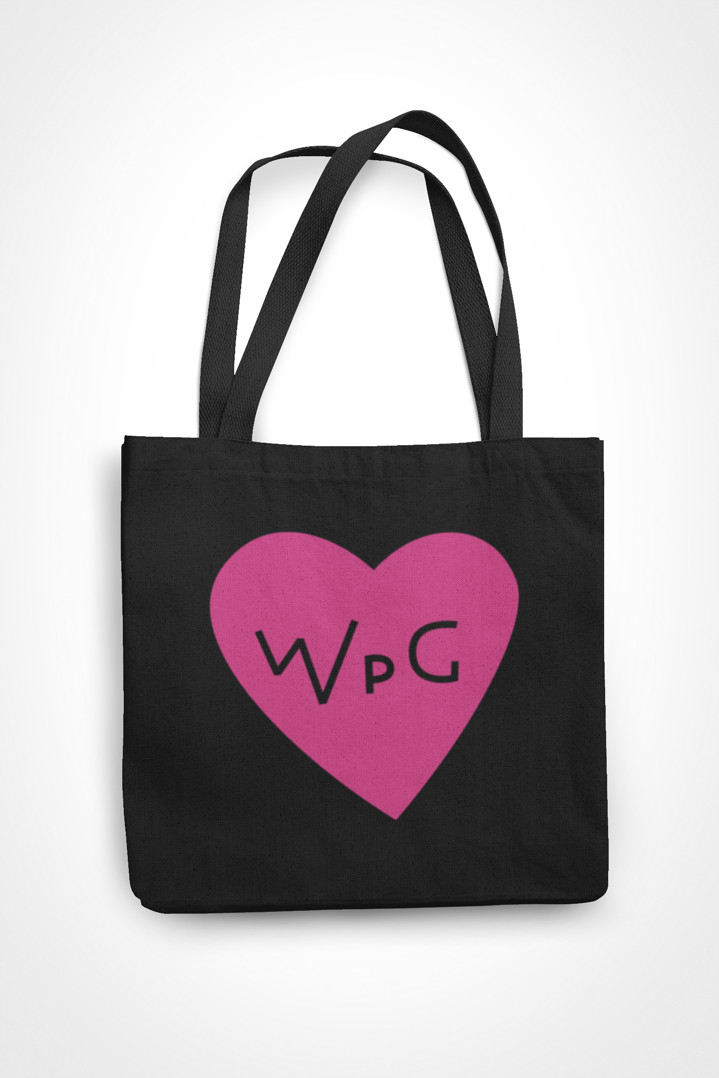 WPG Heart Tote | Pink on Black