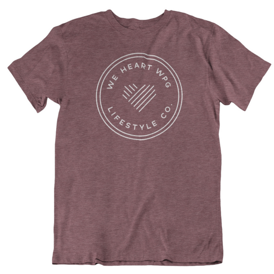 WHW Lifestyle Tee | White on Heather Maroon
