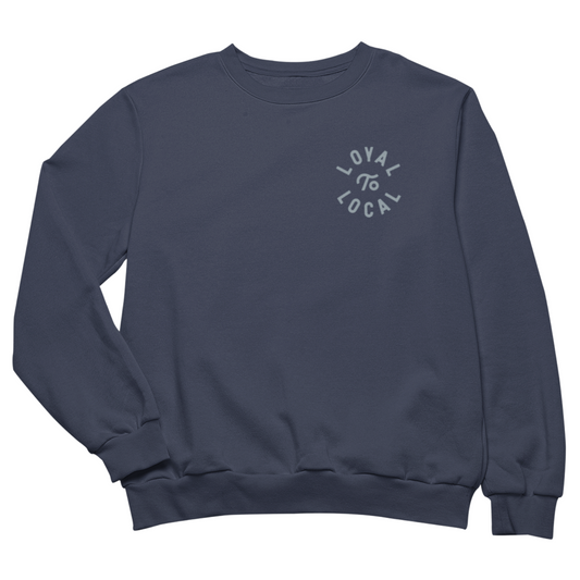 Loyal To Local Crewneck | Slate on Navy