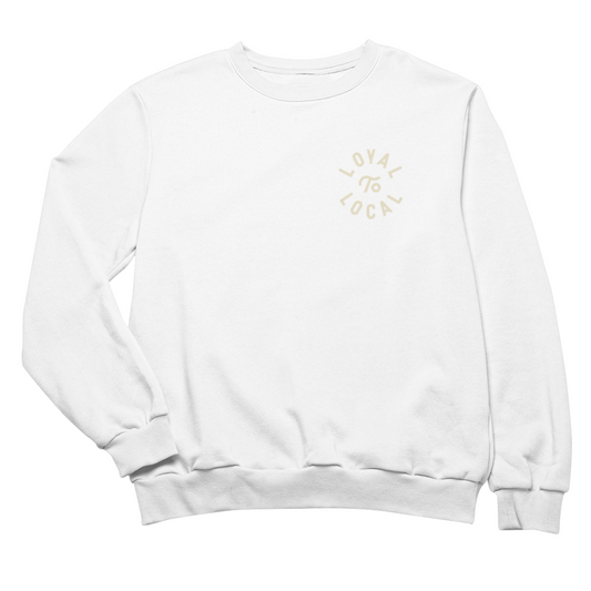 Loyal To Local Crewneck | Tan on White