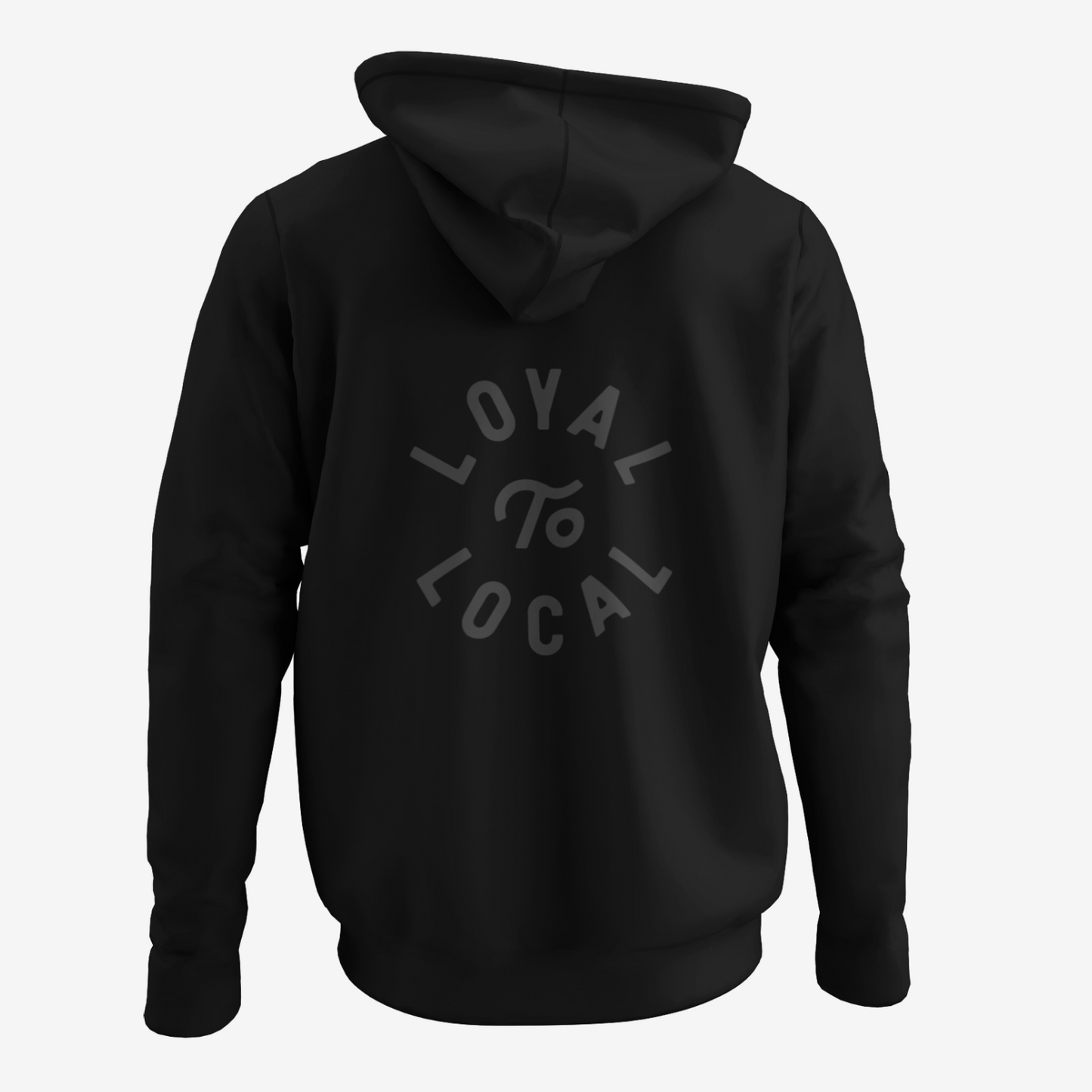Loyal To Local Zip Up Hoodie | Charcoal on Black