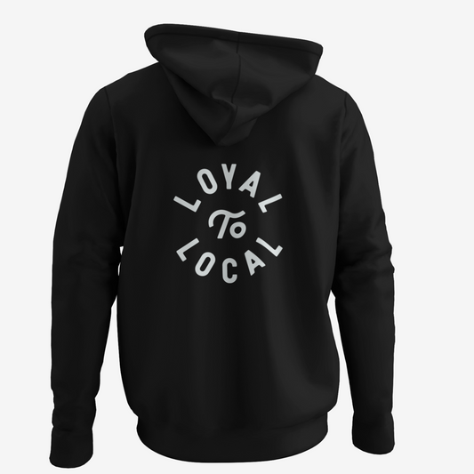 Loyal To Local Zip Up Hoodie | Cool Grey on Black