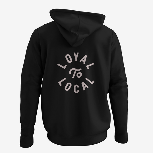 Loyal To Local Zip Up Hoodie | Mauve on Black