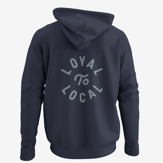 Loyal To Local Zip Up Hoodie | Slate on Navy