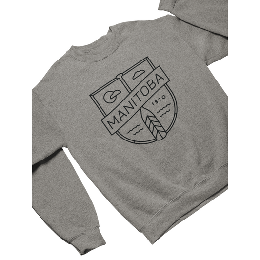 MB Cottage Crewneck | Black on Athletic Grey