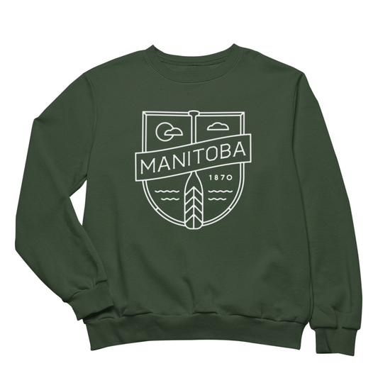 MB Cottage Crewneck | White on Forest Green