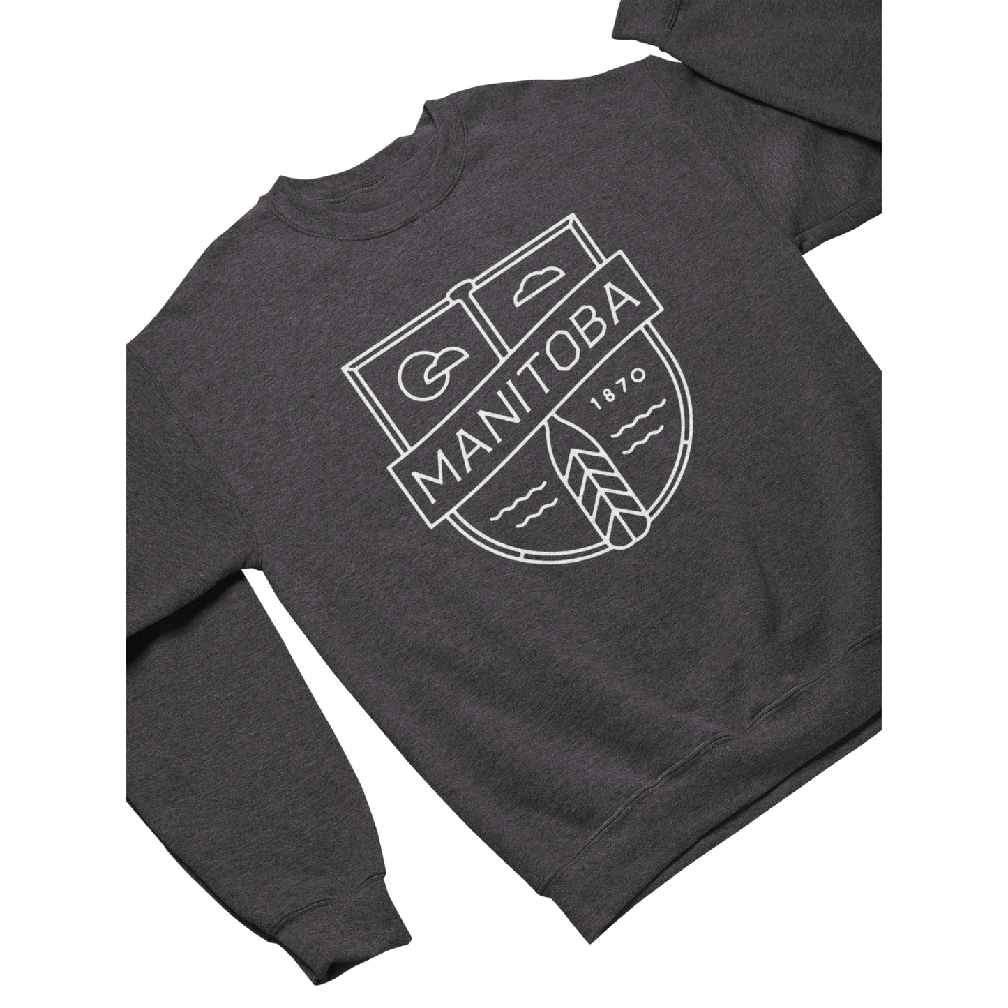 MB Cottage Crewneck | White on Heather Charcoal