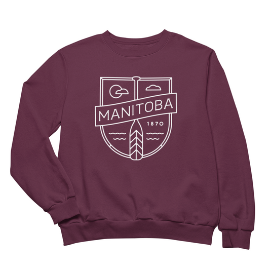 MB Cottage Crewneck | White on Maroon