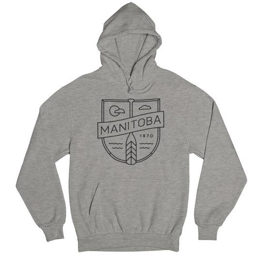 MB Cottage Hoodie | Black on Athletic Grey