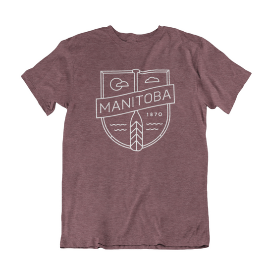 MB Cottage Tee | White on Heather Maroon