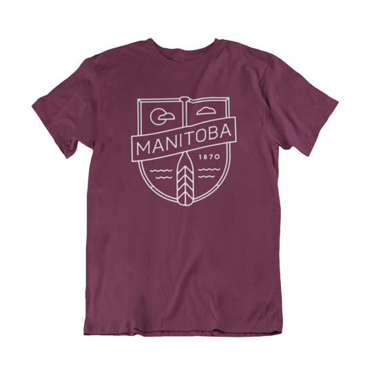 MB Cottage Tee | White on Maroon