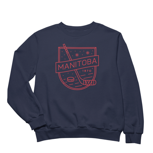 MB Hockey Crewneck | Red on Navy