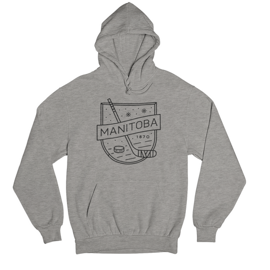 MB Hockey Hoodie | Black on Athletic Grey