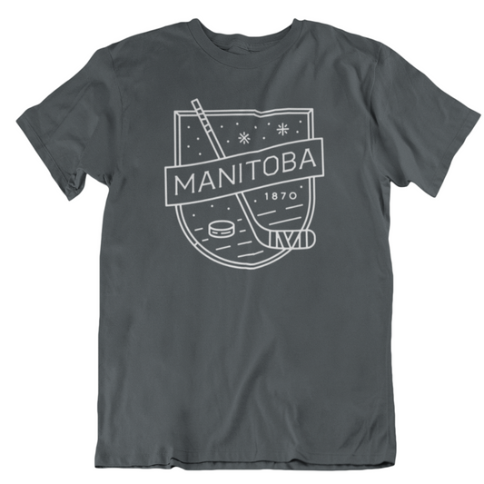 MB Hockey Tee | White on Charcoal