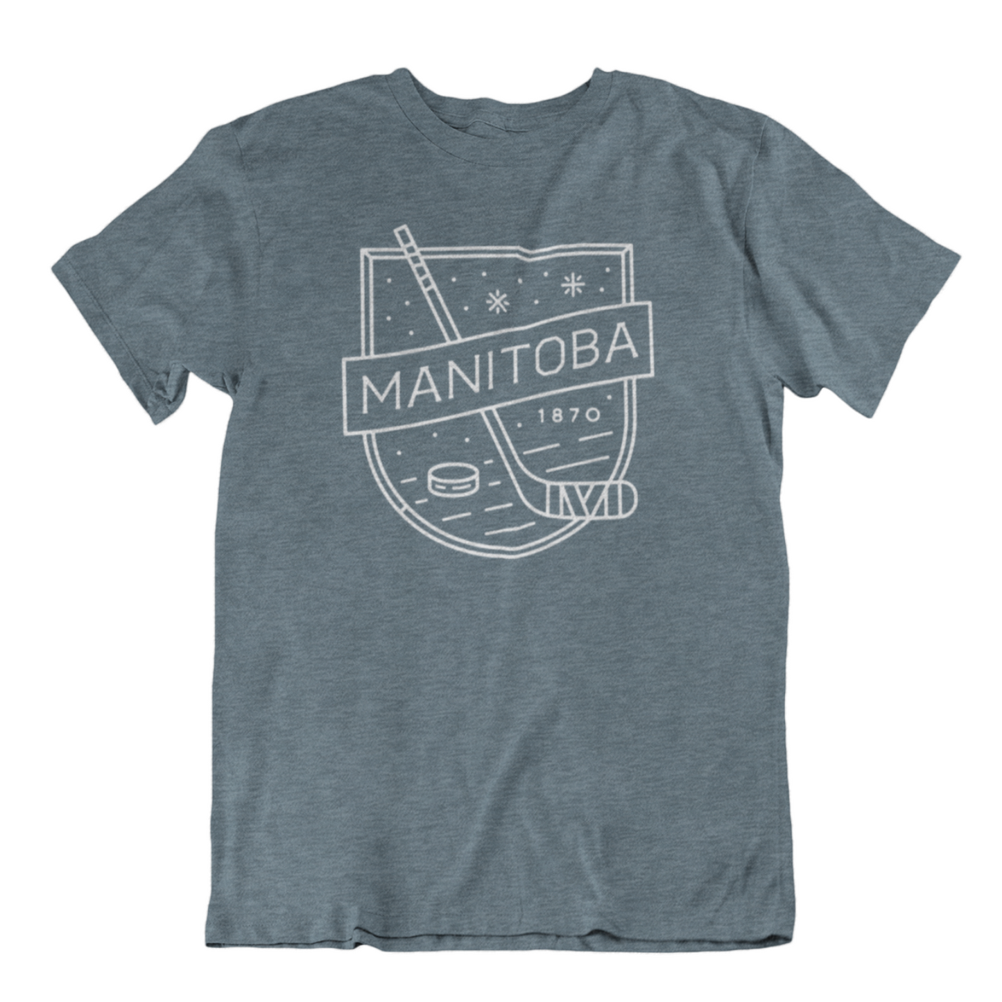 MB Hockey Tee | White on Heather Slate
