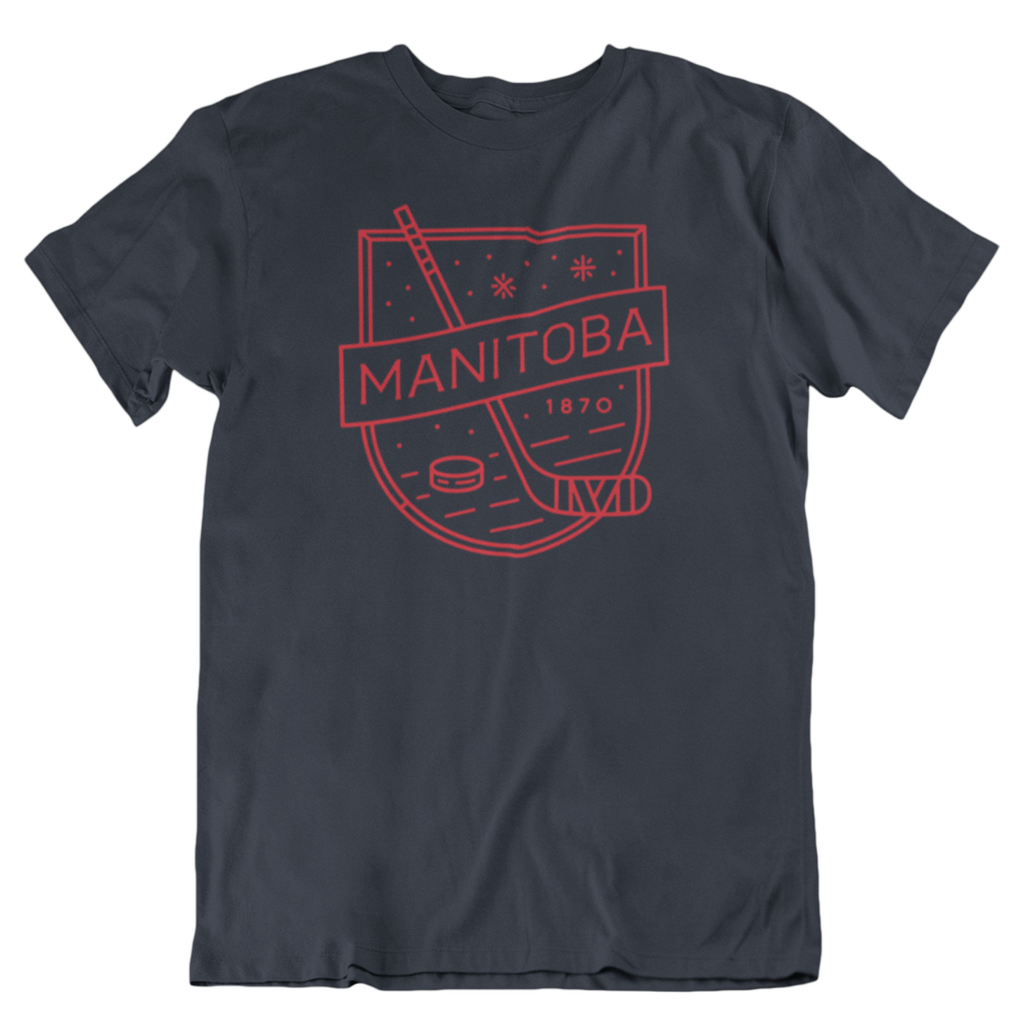 MB Hockey Tee | Red on Navy