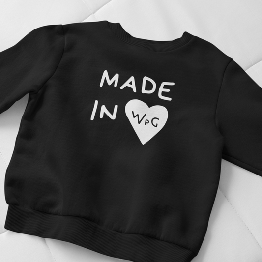 Made In WPG Toddler Crewneck | Black