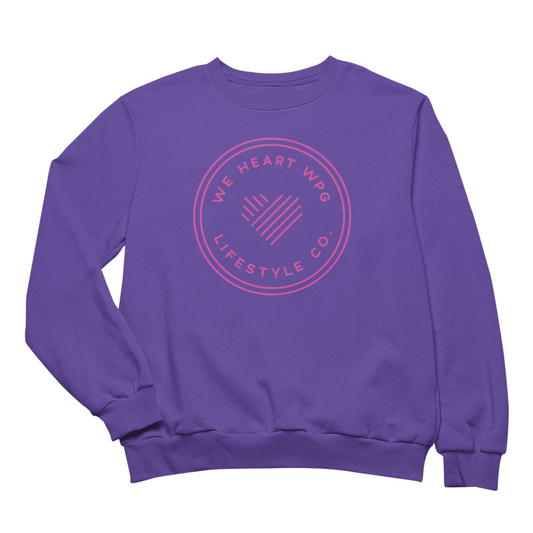 WHW Lifestyle Crewneck | Pink on Purple