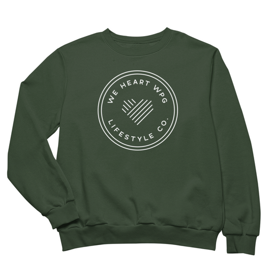 WHW Lifestyle Crewneck | White on Forest