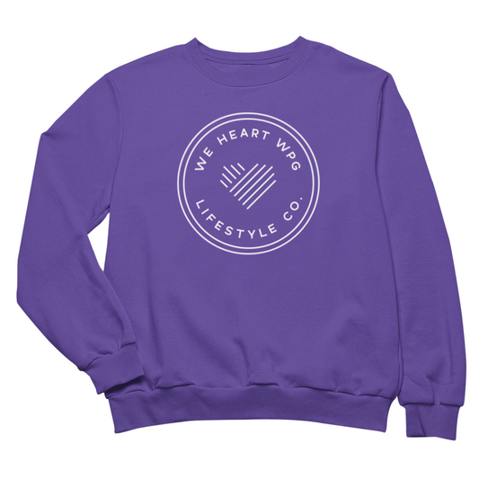 WHW Lifestyle Crewneck | White on Purple