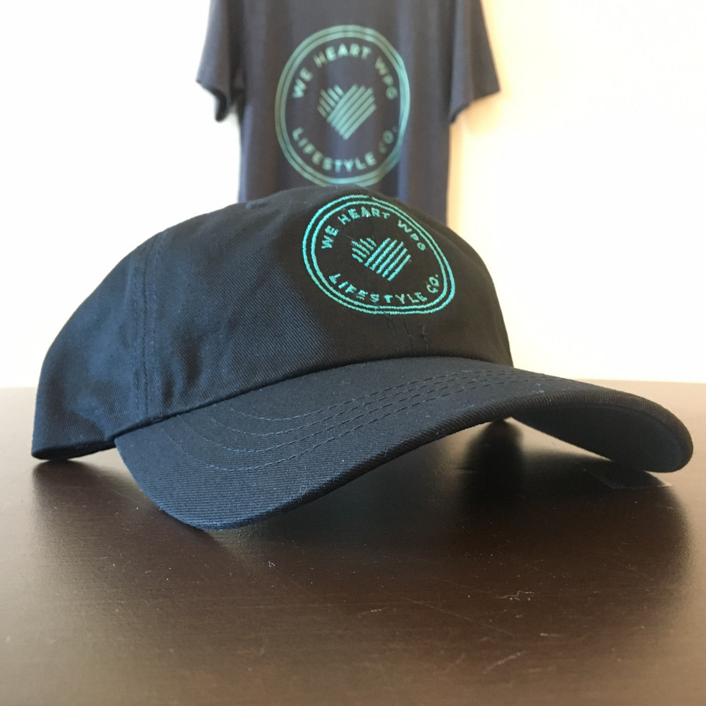 WHW Lifestyle Dad Hat | Teal on Black