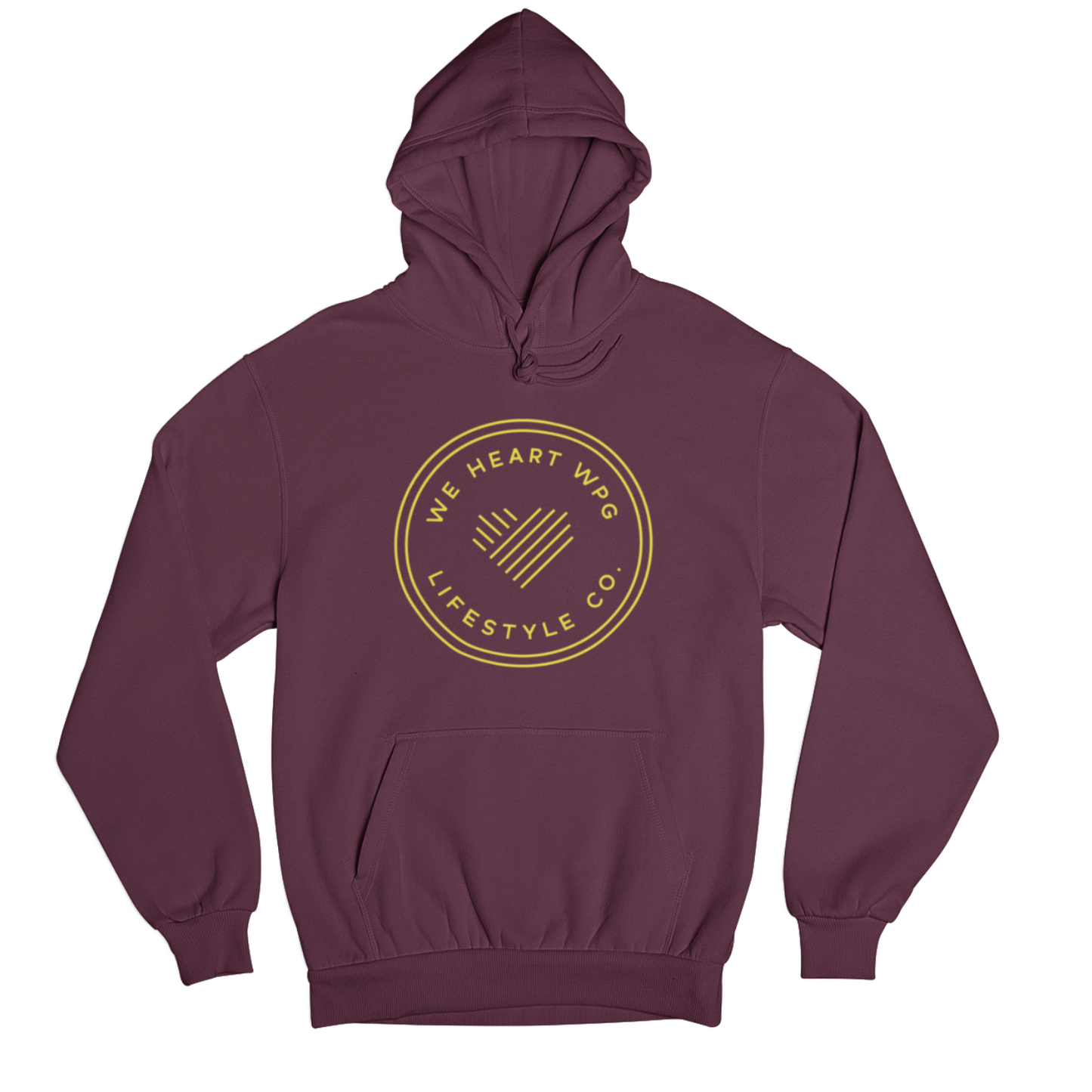 WHW Lifestyle Hoodie | Yellow on Maroon