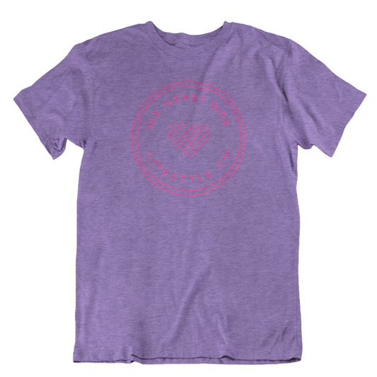 WHW Lifestyle Tee | Pink on Heather Purple