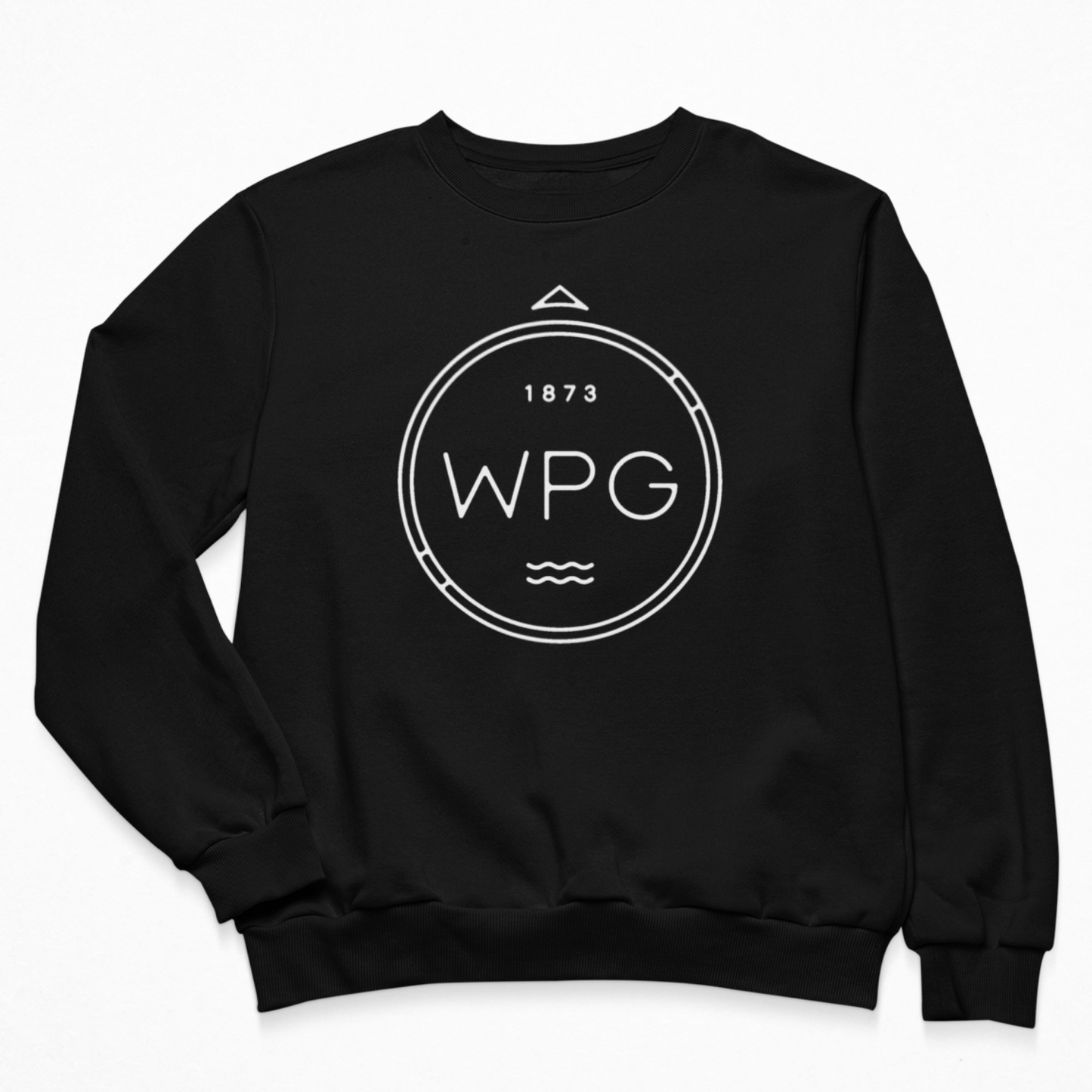 WPG Compass Crewneck | White on Black