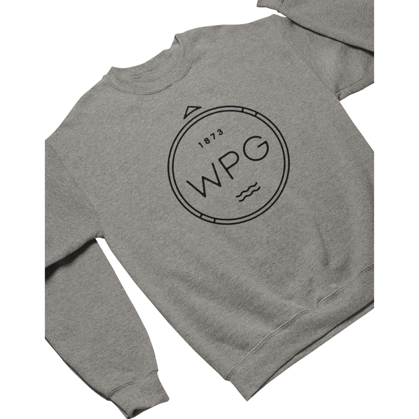 WPG Compass Crewneck | Black on Athletic Grey