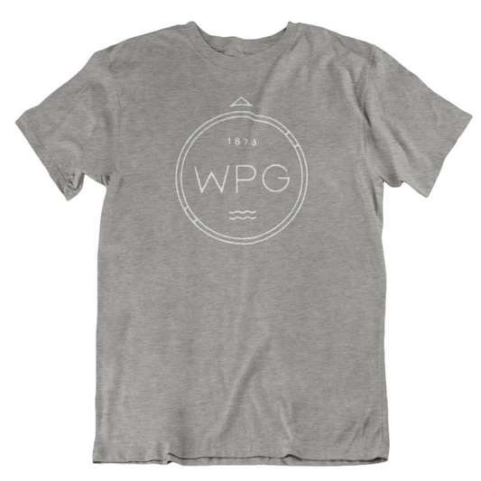 WPG Compass Tee | White on Athletic Grey