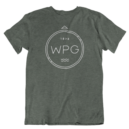 WPG Compass Tee | White on Heather Forest