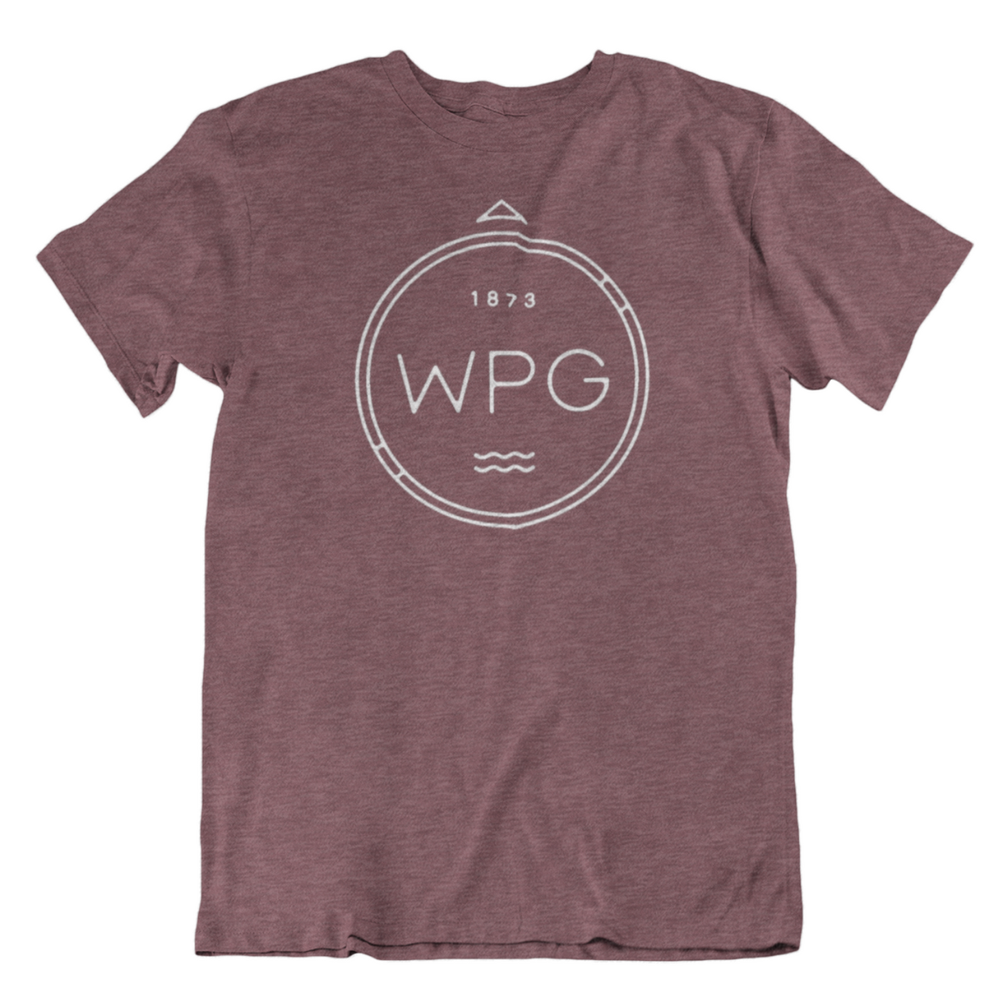 WPG Compass Tee | White on Heather Maroon