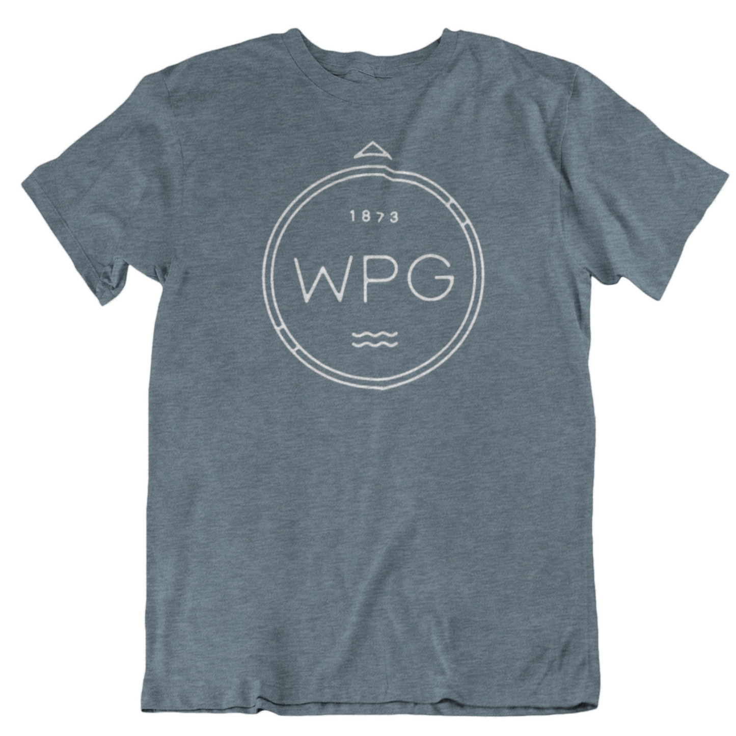 WPG Compass Tee | White on Heather Slate