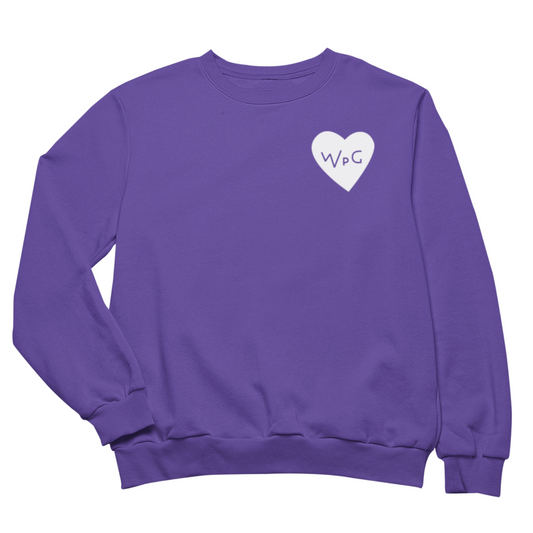 WPG Heart Crewneck | White on Purple
