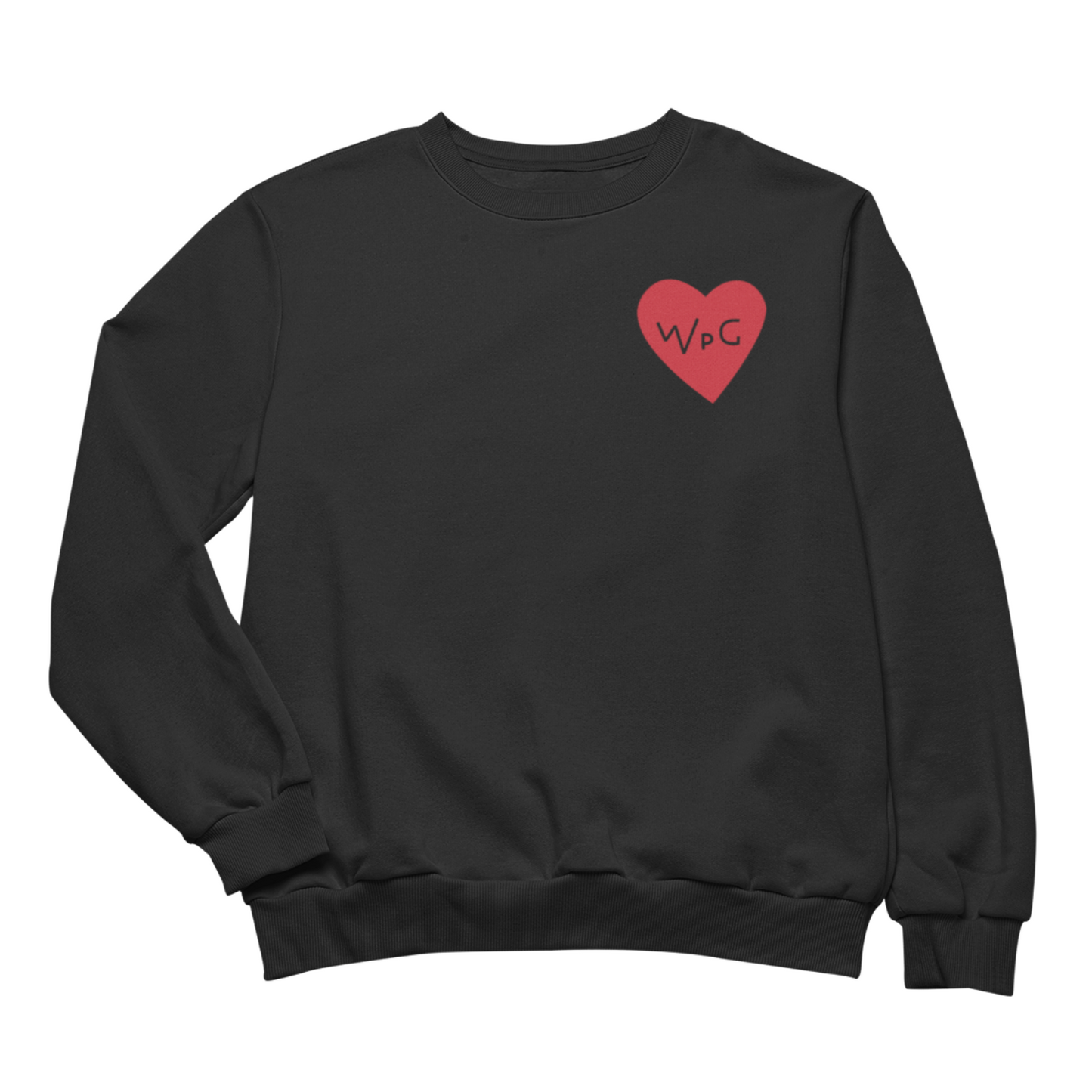 WPG Heart Crewneck | Red on Black