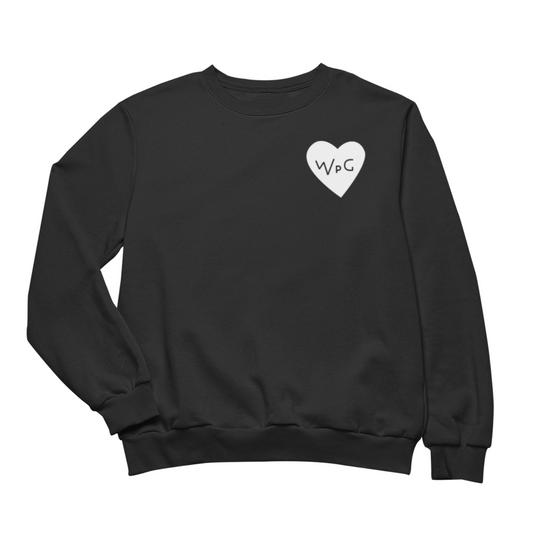 WPG Heart Crewneck | White on Black