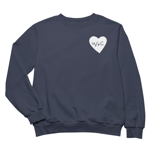 WPG Heart Crewneck | White on Navy