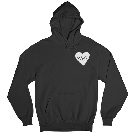 WPG Heart Hoodie | White on Black
