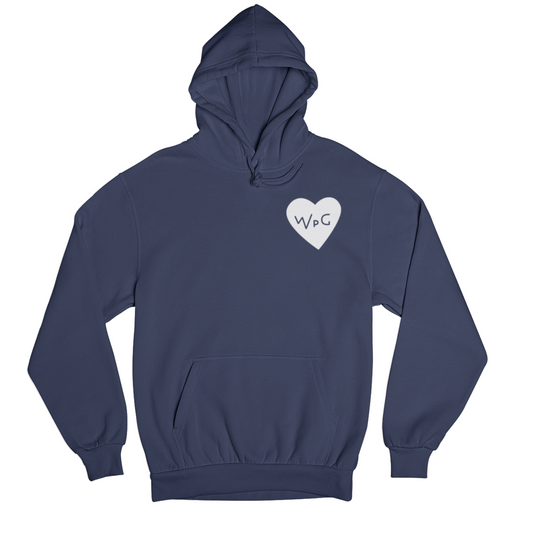 WPG Heart Hoodie | White on Navy