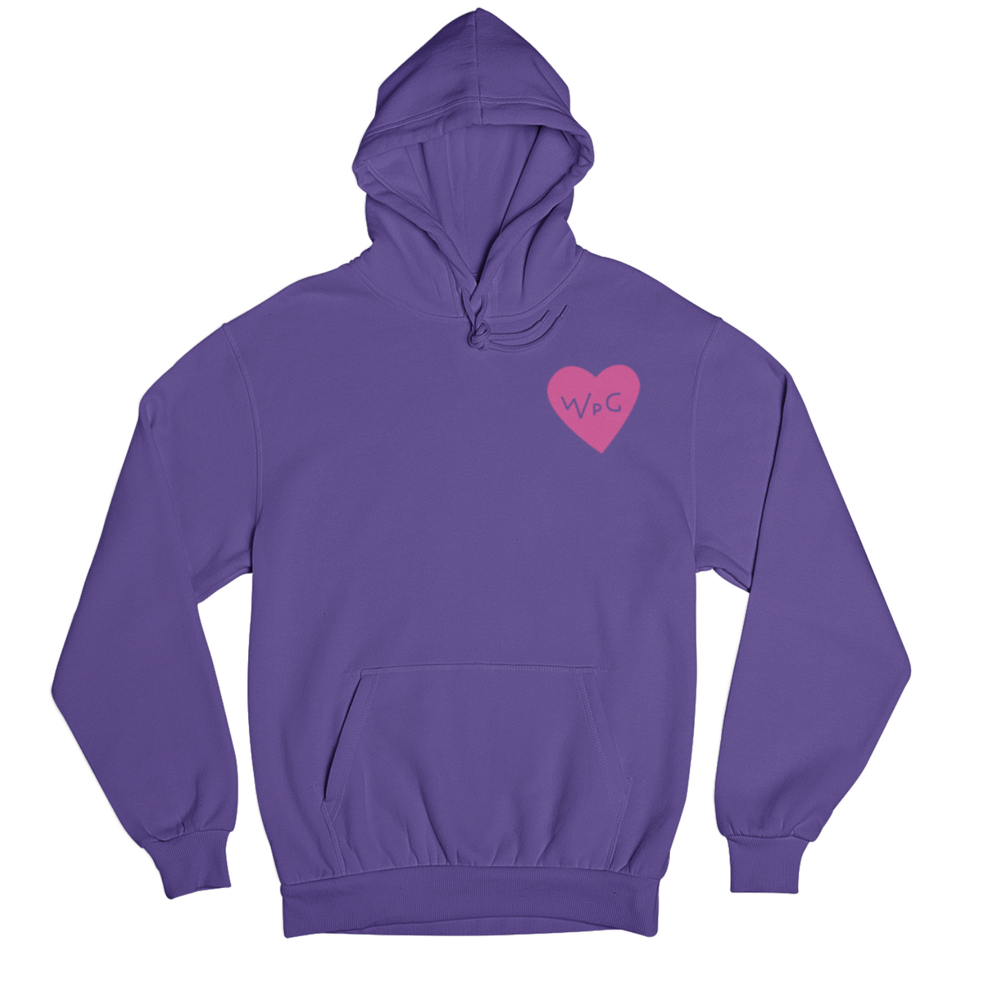 WPG Heart Hoodie | Pink on Purple