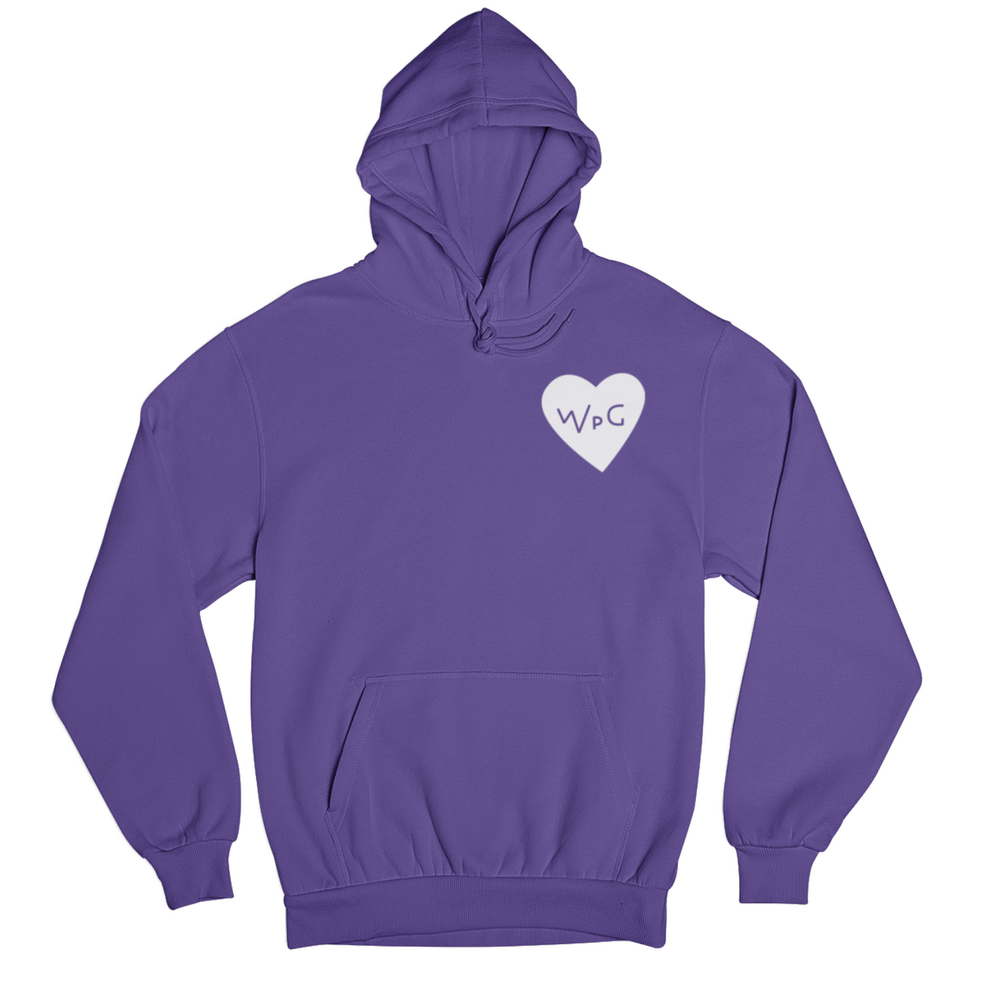 WPG Heart Hoodie | White on Purple