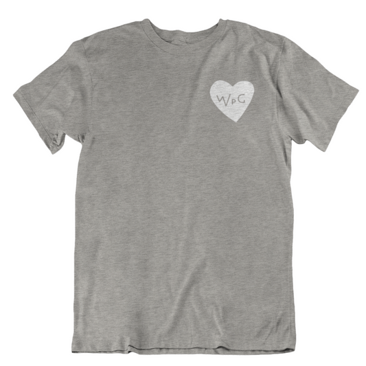 WPG Heart Tee | White on Athletic Grey