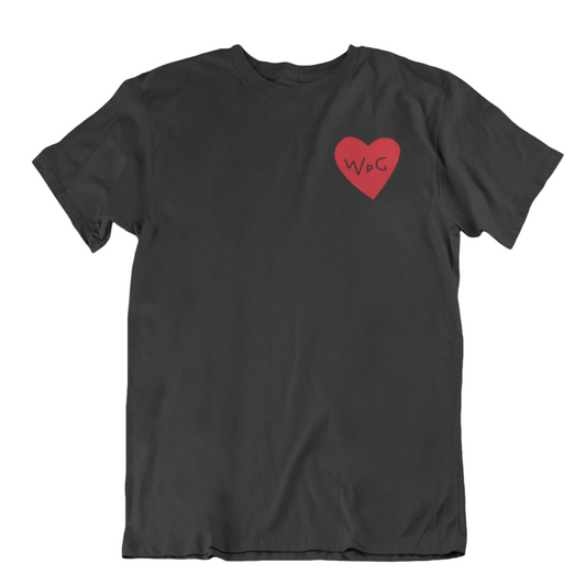 WPG Heart Tee | Red on Black