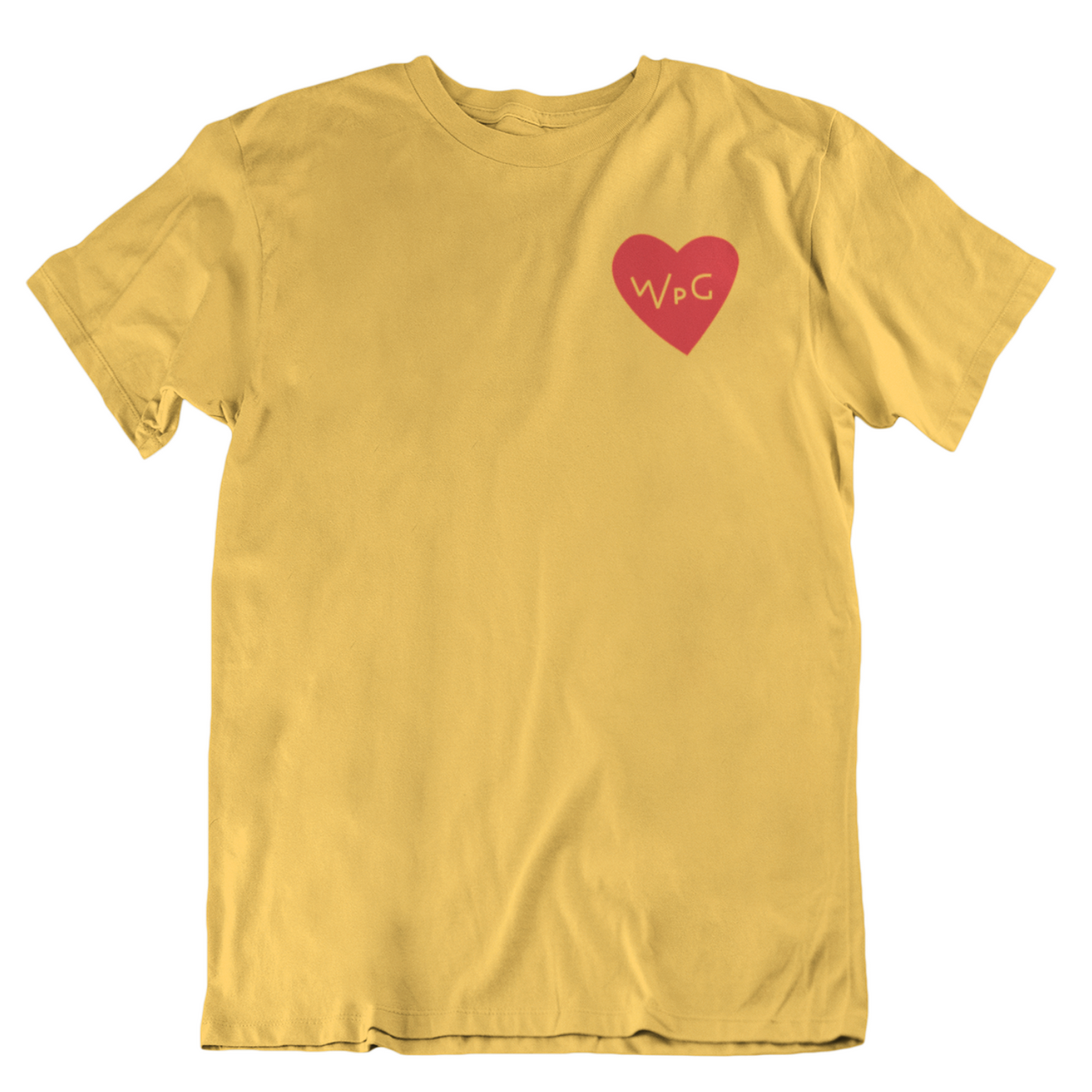 WPG Heart Tee | Red on Gold