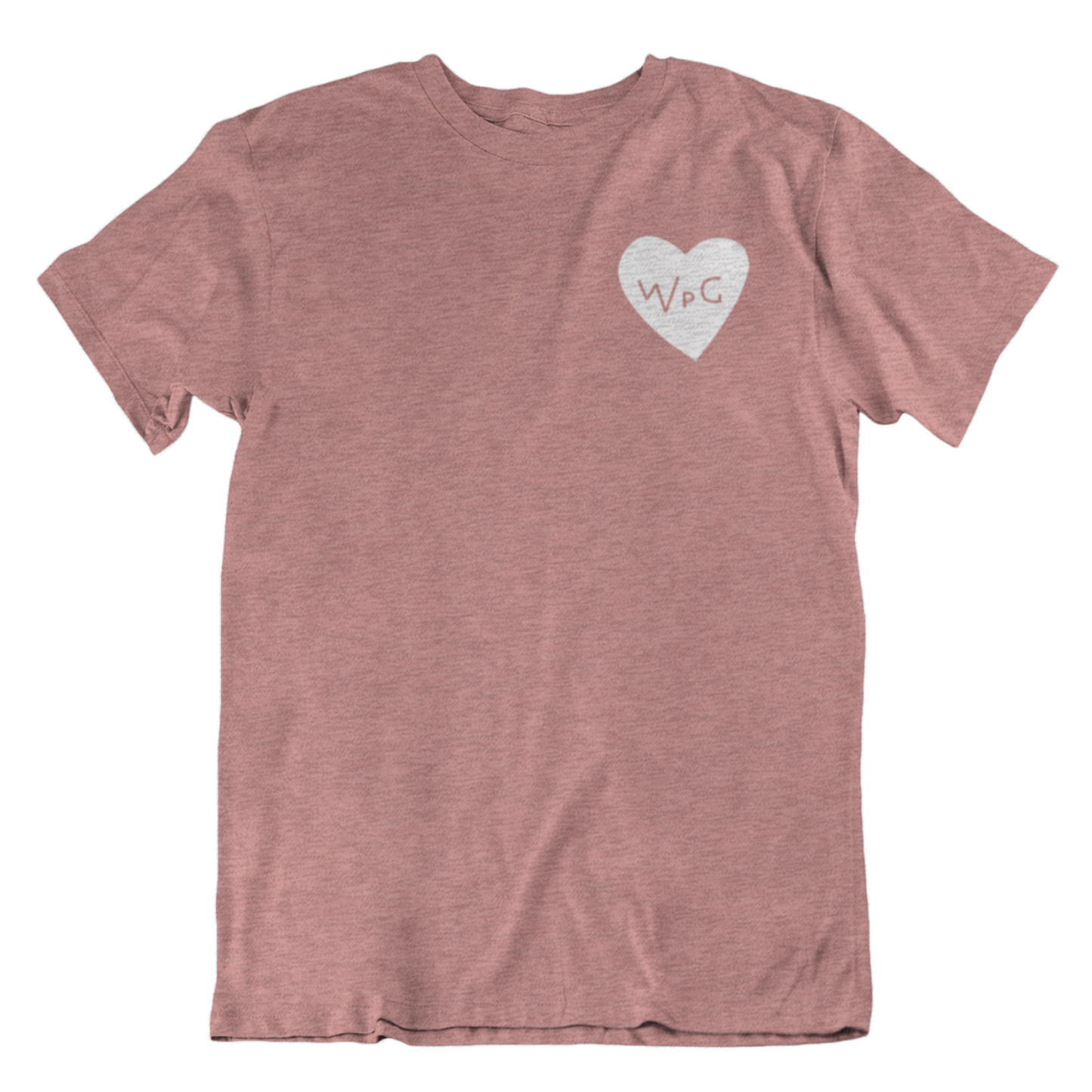 WPG Heart Tee | White on Heather Mauve