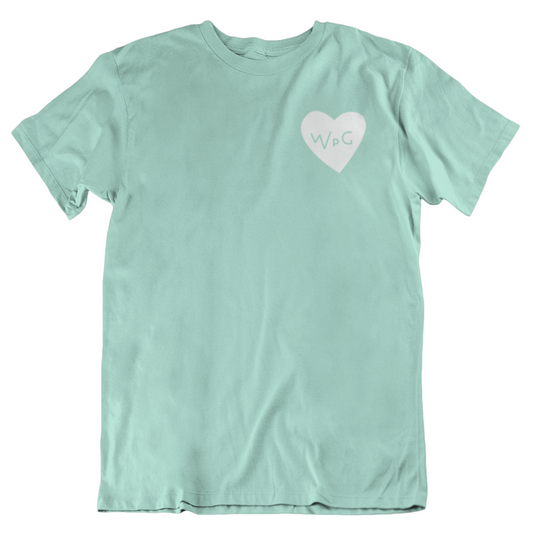 WPG Heart Tee | White on Mint