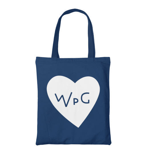 WPG Heart Tote | White on Navy