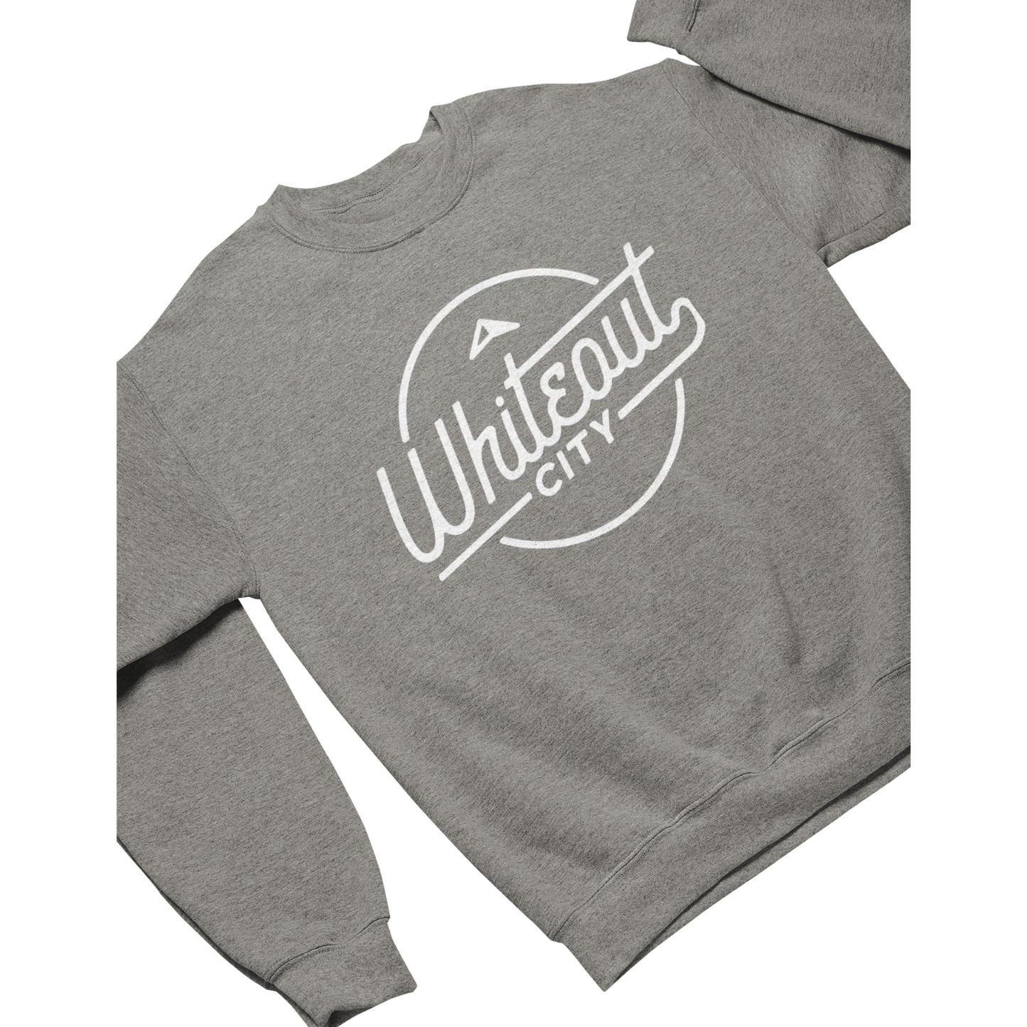 Whiteout City Classic Crewneck | White on Athletic Grey